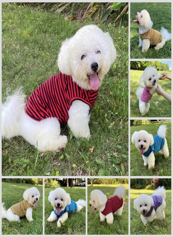 LEVIBASIC Dog Shirts Cotton Striped T-Shirts, Breathable Basic Vest for Puppy and Cat, Super Soft Stretchable Doggy Tee Tank Top Sleeveless, Fashion & Cute Color for Boys and Girls (XXL, Black+Red) - Image 5